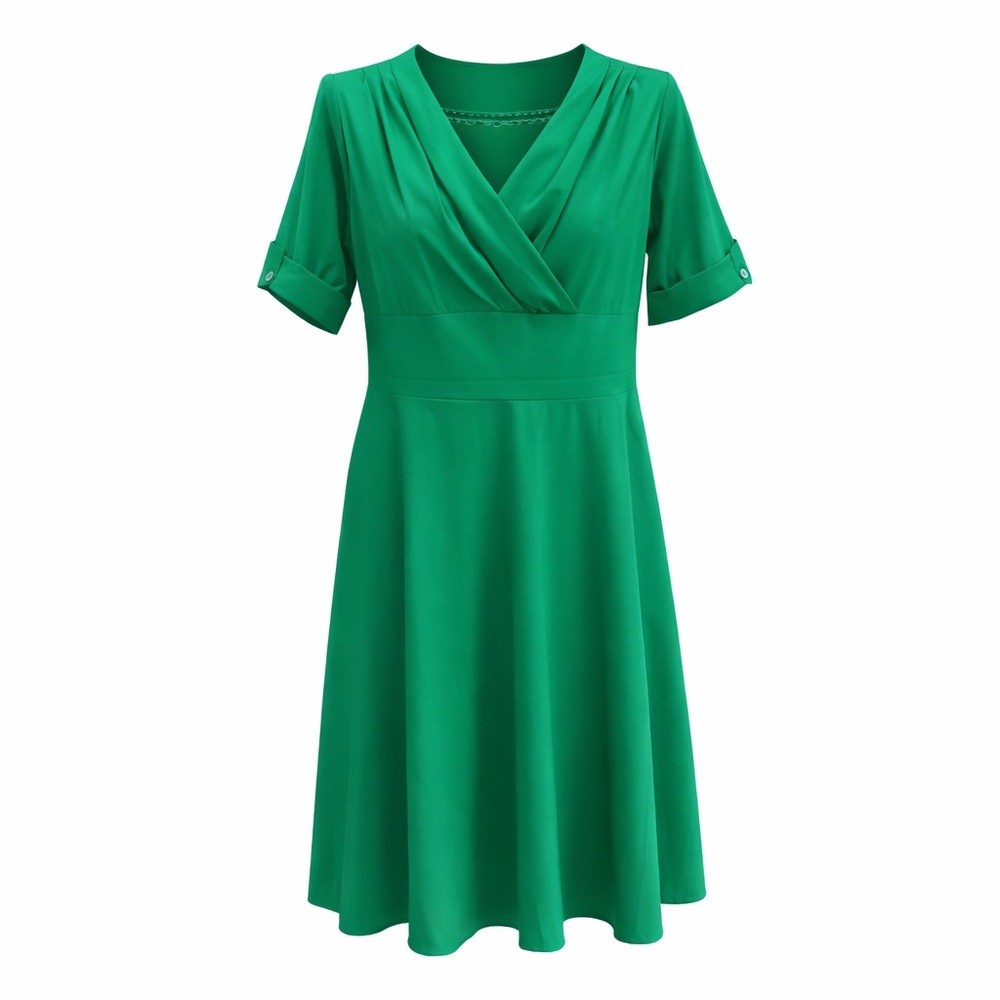 Mint Limit Green Midi Dress XL 1950s Retro A-Line Swing Wrap V Neck NWT
